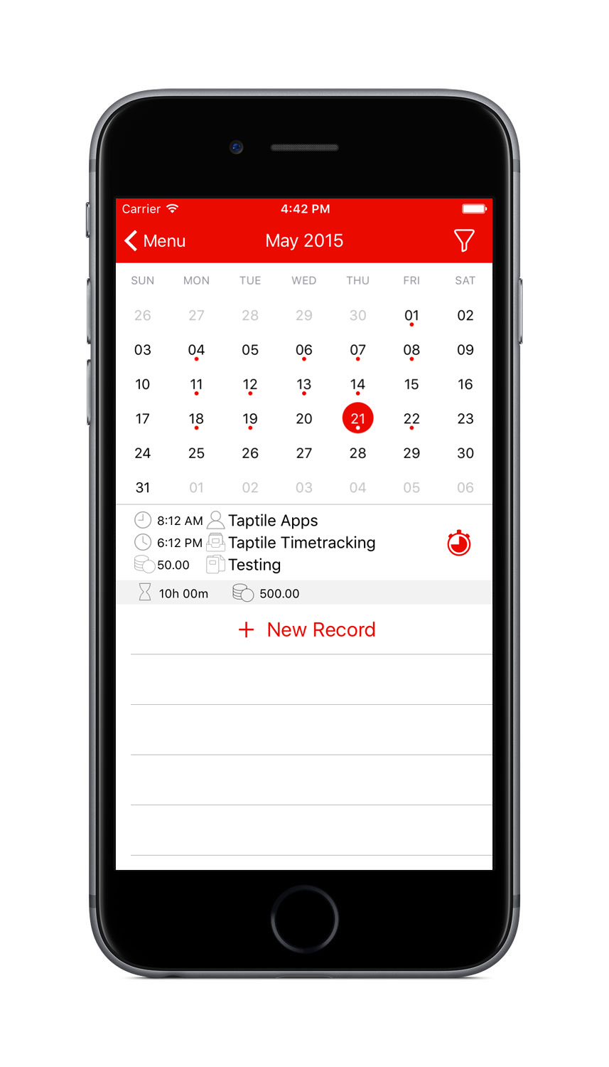 App Start Calendar
